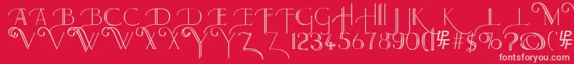 Larkin Font – Pink Fonts on Red Background