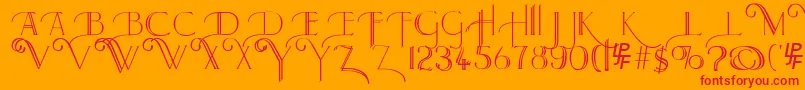 Larkin Font – Red Fonts on Orange Background