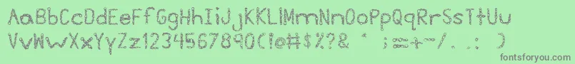 Suds Font – Gray Fonts on Green Background