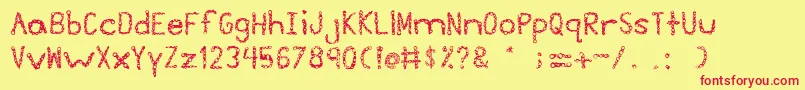 Suds Font – Red Fonts on Yellow Background