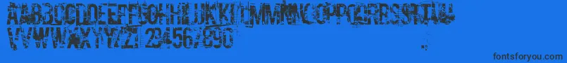 CocaineNosejob-Schriftart – Schwarze Schriften auf blauem Hintergrund