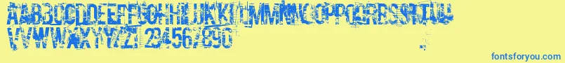 CocaineNosejob Font – Blue Fonts on Yellow Background
