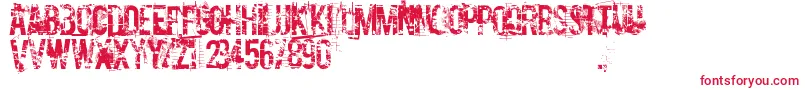 フォントCocaineNosejob – 白い背景に赤い文字