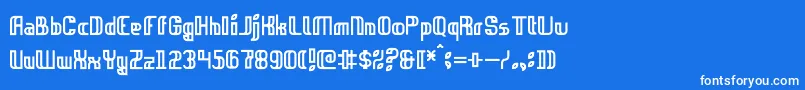 フォントFielddayRegular – 青い背景に白い文字