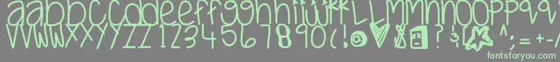 Justwaitandsee Font – Green Fonts on Gray Background