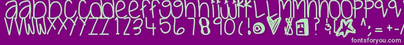 Шрифт Justwaitandsee – зелёные шрифты на фиолетовом фоне