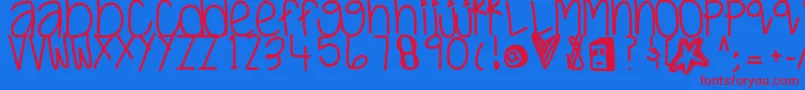 Justwaitandsee Font – Red Fonts on Blue Background