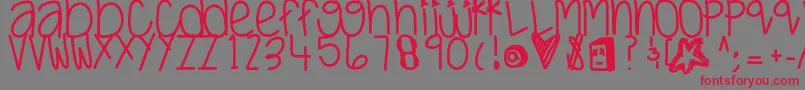 Justwaitandsee Font – Red Fonts on Gray Background