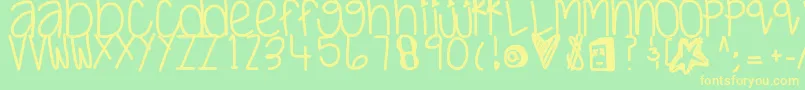 Justwaitandsee Font – Yellow Fonts on Green Background