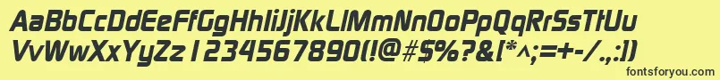 ModaerneheavyItalic Font – Black Fonts on Yellow Background