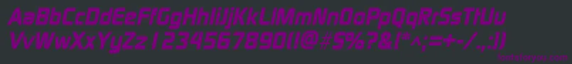 Шрифт ModaerneheavyItalic – фиолетовые шрифты на чёрном фоне