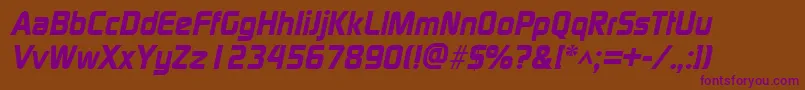 ModaerneheavyItalic Font – Purple Fonts on Brown Background