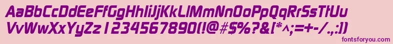 ModaerneheavyItalic Font – Purple Fonts on Pink Background