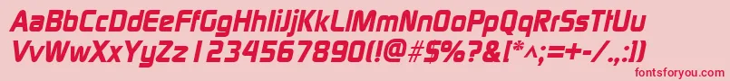 ModaerneheavyItalic Font – Red Fonts on Pink Background