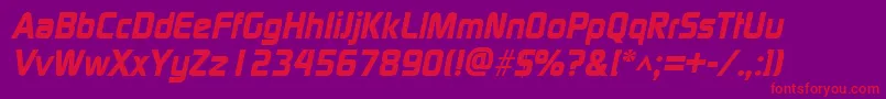 ModaerneheavyItalic Font – Red Fonts on Purple Background