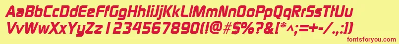 ModaerneheavyItalic Font – Red Fonts on Yellow Background