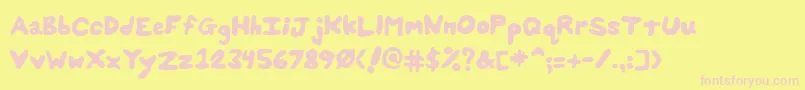 Unsplats Font – Pink Fonts on Yellow Background