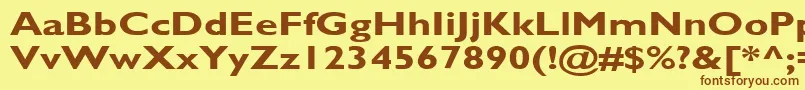 Quarter1 Font – Brown Fonts on Yellow Background