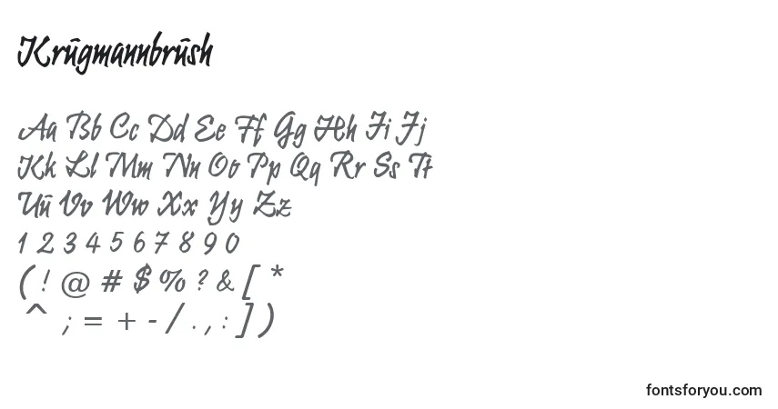 Шрифт Krugmannbrush – алфавит, цифры, специальные символы