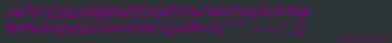 Krugmannbrush Font – Purple Fonts on Black Background