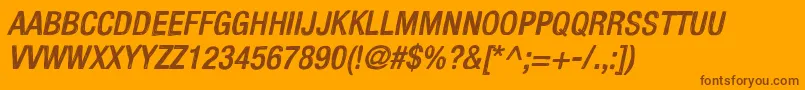 KelpoticoItalic-Schriftart – Braune Schriften auf orangefarbenem Hintergrund