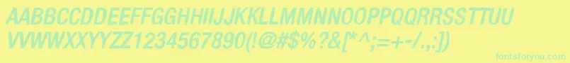 KelpoticoItalic Font – Green Fonts on Yellow Background