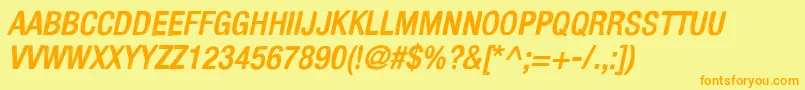 KelpoticoItalic-Schriftart – Orangefarbene Schriften auf gelbem Hintergrund