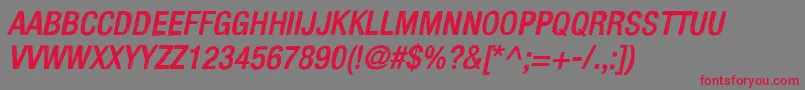 KelpoticoItalic-fontti – punaiset fontit harmaalla taustalla