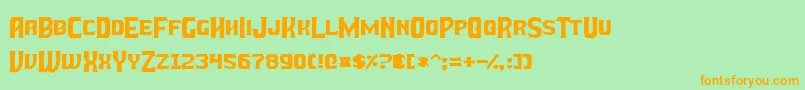 fuente BattleBeastsNormal – Fuentes Naranjas Sobre Fondo Verde