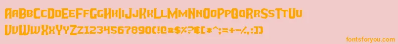 BattleBeastsNormal Font – Orange Fonts on Pink Background