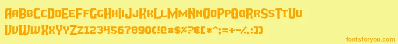 BattleBeastsNormal Font – Orange Fonts on Yellow Background