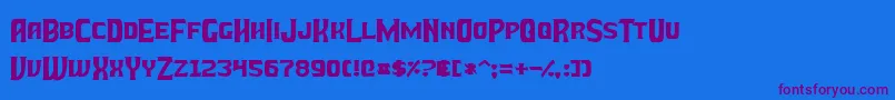 BattleBeastsNormal Font – Purple Fonts on Blue Background