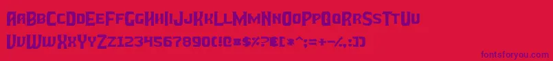 BattleBeastsNormal Font – Purple Fonts on Red Background