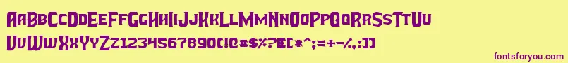 BattleBeastsNormal Font – Purple Fonts on Yellow Background