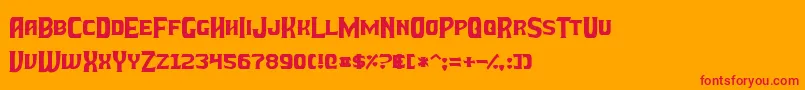 BattleBeastsNormal Font – Red Fonts on Orange Background