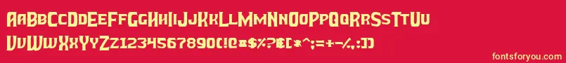 BattleBeastsNormal Font – Yellow Fonts on Red Background