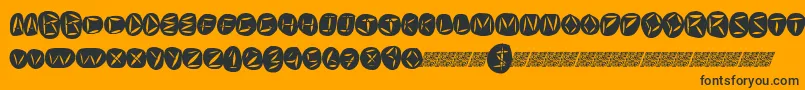 Worldpeace-Schriftart – Schwarze Schriften auf orangefarbenem Hintergrund