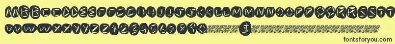Czcionka Worldpeace – czarne czcionki na żółtym tle