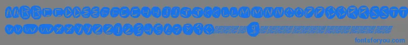 フォントWorldpeace – 灰色の背景に青い文字