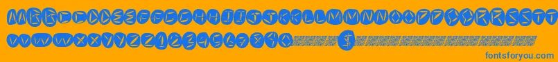 Czcionka Worldpeace – niebieskie czcionki na pomarańczowym tle