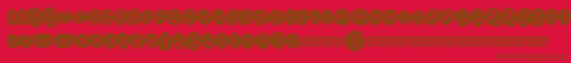 フォントWorldpeace – 赤い背景に茶色の文字