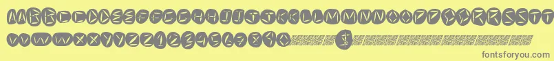 Worldpeace-fontti – harmaat kirjasimet keltaisella taustalla