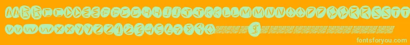Worldpeace Font – Green Fonts on Orange Background