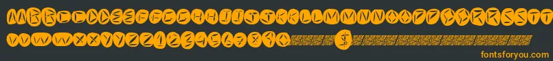 Czcionka Worldpeace – pomarańczowe czcionki na czarnym tle