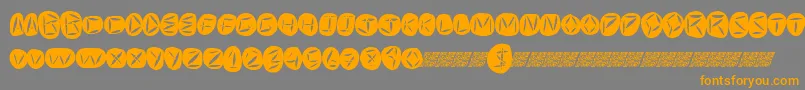 Czcionka Worldpeace – pomarańczowe czcionki na szarym tle