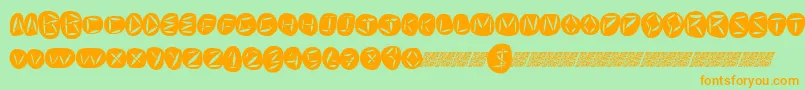 Worldpeace-fontti – oranssit fontit vihreällä taustalla