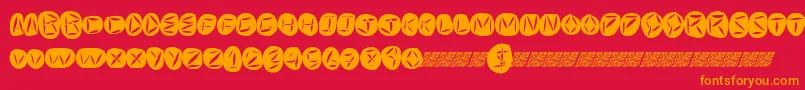 Worldpeace-Schriftart – Orangefarbene Schriften auf rotem Hintergrund
