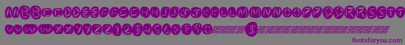 フォントWorldpeace – 紫色のフォント、灰色の背景