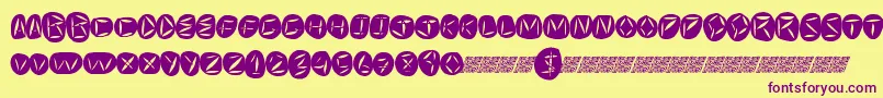 Шрифт Worldpeace – фиолетовые шрифты на жёлтом фоне