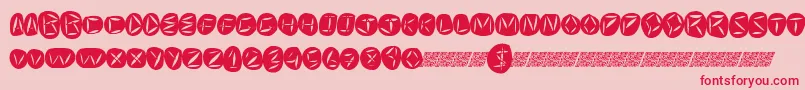 フォントWorldpeace – ピンクの背景に赤い文字